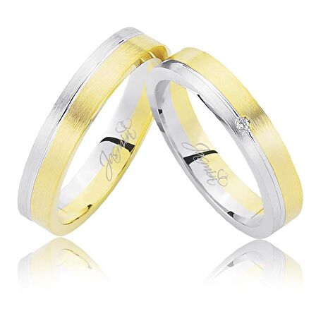 Sarı Beyaz Altın Alyans 3302-2