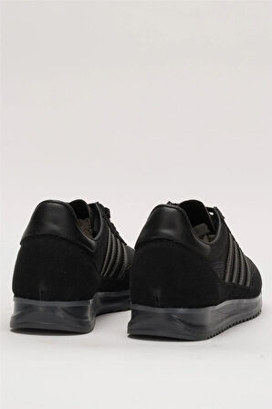 Erkek Günlük Rahat Taban Yumuşak Hafif Sneaker Bağcıklı Spor Ayakkabı  SİYAH