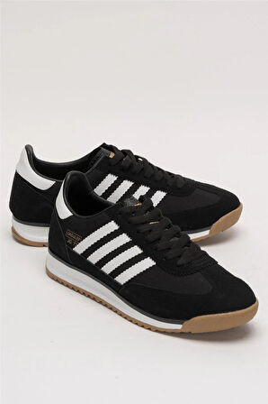 Erkek Günlük Rahat Taban Yumuşak Hafif Sneaker Bağcıklı Spor Ayakkabı  SİYAH - BEYAZ