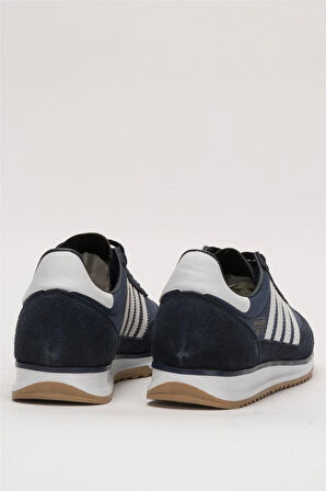 Erkek Günlük Rahat Taban Yumuşak Hafif Sneaker Bağcıklı Spor Ayakkabı  LACİVERT - BEYAZ