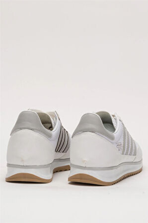 Erkek Günlük Rahat Taban Yumuşak Hafif Sneaker Bağcıklı Spor Ayakkabı  BEYAZ - BUZ