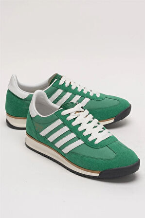 Erkek Günlük Rahat Taban Yumuşak Hafif Sneaker Bağcıklı Spor Ayakkabı  YEŞİL - BEYAZ