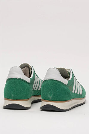 Erkek Günlük Rahat Taban Yumuşak Hafif Sneaker Bağcıklı Spor Ayakkabı  YEŞİL - BEYAZ