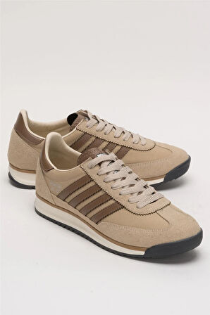 Erkek Günlük Rahat Taban Yumuşak Hafif Sneaker Bağcıklı Spor Ayakkabı  BEJ - KAHVERENGİ