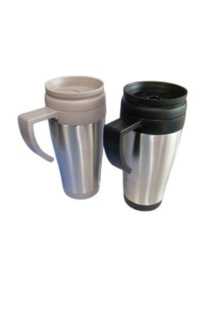 Kupa Bardak Dışı Çelik İçi Plastik Mug Kupa 420 ml