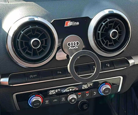 Audi A3 UYUMLU 8V 2013-2020 Magsafe Uyumlu Açılabilir Manyetik Mıknatıslı Telefon Tutucu