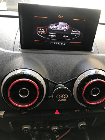 AUDİ A3 8V UYUMLU(2013-2020)%100 KIRILMAZ HALKA LOGOLU KELEBEK SİYAH MIKNATISLI TELEFON TUTUCU