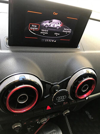 AUDİ A3 8V UYUMLU(2013-2020)%100 KIRILMAZ HALKA LOGOLU KELEBEK SİYAH MIKNATISLI TELEFON TUTUCU
