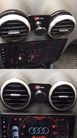 AUDİ A3 UYUMLU 8P KASA(2004-2012)%100 KIRILMAZ SLİNE LOGOLU  MIKNATISLI TELEFON TUTUCU