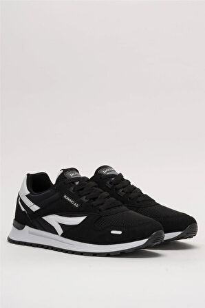 Erkek Ortopedik Günlük Yürüyüş Koşu Sneaker Spor Ayakkabı SİYAH - BEYAZ