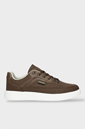Erkek Keten Gabardin Kumaş Günlük Sneaker Ayakkabı KAHVERENGİ