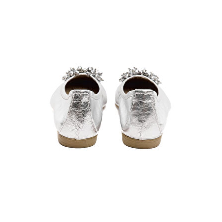 Hakiki Deri Taşlı Kadın Babet