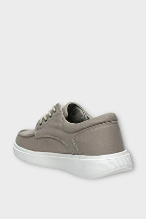 Erkek Keten Gabardin Kumaş Günlük Sneaker Ayakkabı BEJ