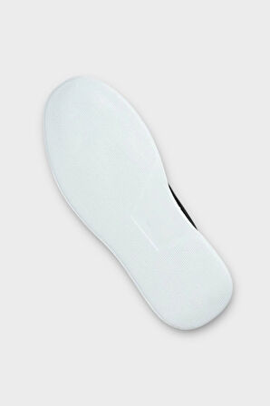 Erkek Keten Gabardin Kumaş Günlük Sneaker Ayakkabı SİYAH - BEYAZ