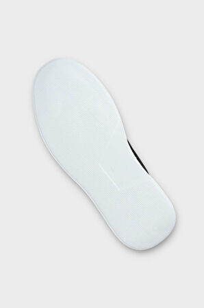 Erkek Keten Gabardin Kumaş Günlük Sneaker Ayakkabı SİYAH - BEYAZ