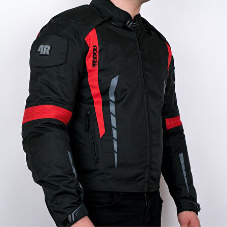 4Riders Gama CE Sertifikalı Korumalı Motosiklet Montu Kırmızı