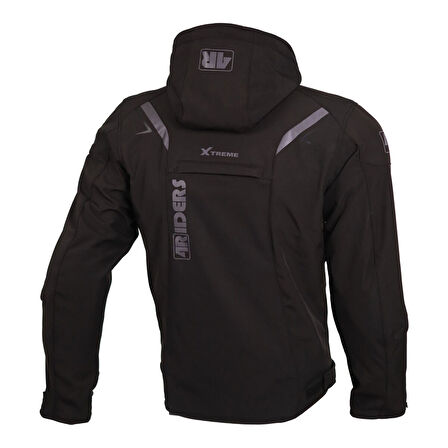 4Riders Rex Pro Korumalı Softshell Motosiklet Montu Siyah