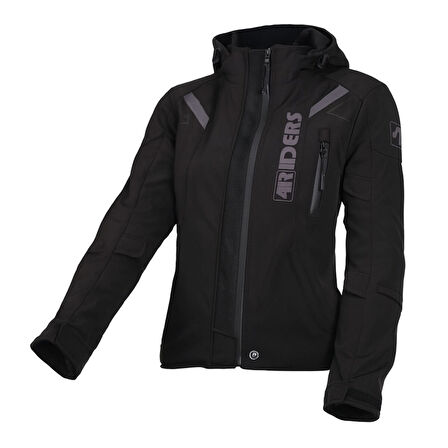 4Riders Alice Pro Korumalı Softshell Kadın Motosiklet Montu Siyah
