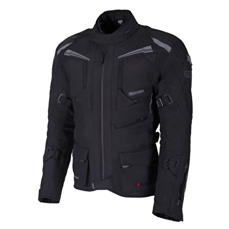 4Riders Herman Pro 3 Katmanlı CE Sertifikalı Korumalı Motosiklet Montu (Geniş Beden) Siyah