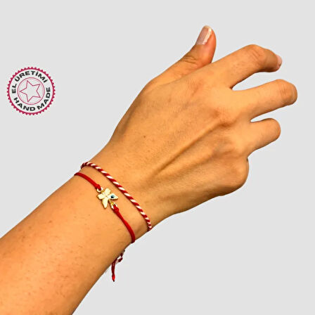 Uretti - Buket 8636 El İşi  Şans Bilekliği 22cm - Kırmızı