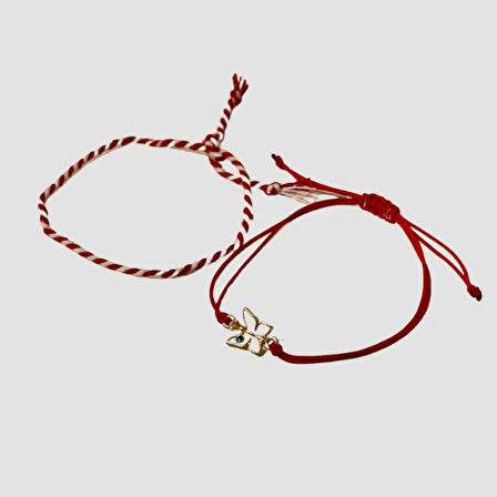 Uretti - Buket 8636 El İşi  Şans Bilekliği 22cm - Kırmızı