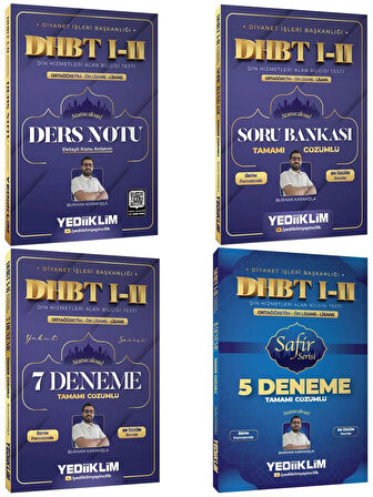 Yediiklim DHBT I-II Ortaöğretim Ön Lisans Lisans Ders Notu+Soru+7 Deneme+5 Deneme Seti 4 Kitap