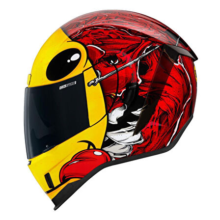 Icon Airform Brozak MIPS Kapalı Motosiklet Kaskı Kırmızı  Sarı