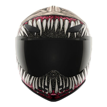 Icon Domain Grand Maw Kapalı Motosiklet Kaskı Gri  Siyah