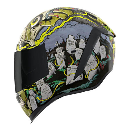 Icon Airform Dead Serious MIPS Kapalı Motosiklet Kaskı Siyah  Gri  Yeşil