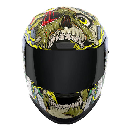 Icon Airform Dead Serious MIPS Kapalı Motosiklet Kaskı Siyah  Gri  Yeşil