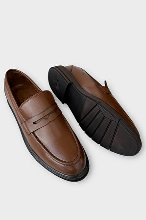 Erkek Deri Görünümlü Günlük Ayakkabı TABA