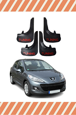Peugeot 207 Tuning yazılı 4’lü tozluk çamurluk paçalık kaliteli malzeme