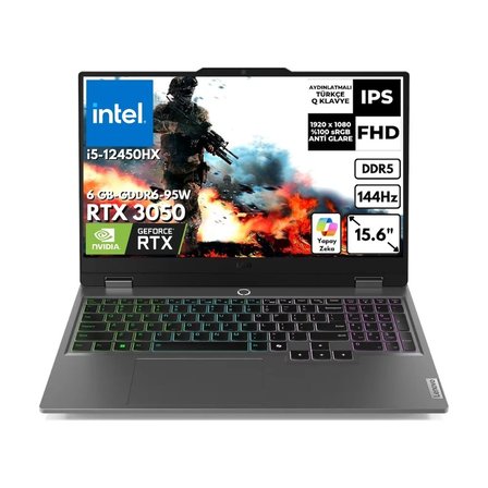 Lenovo Loq 15IAX9 I5-12600HX 32 GB 1 Tbssd 6gb RTX3050 15.6" 144Hz Fhd Windows 11 Pro Gaming Laptop 83GS00R7TRAT70