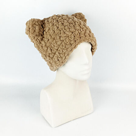 Peluş El Örgüsü Kedi Bere - Cat Beanie