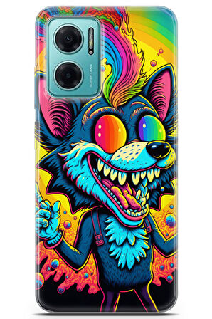 Xiaomi Redmi Note 11E uyumlu Renkler 16 HD Desen Renkli Kurt Vector