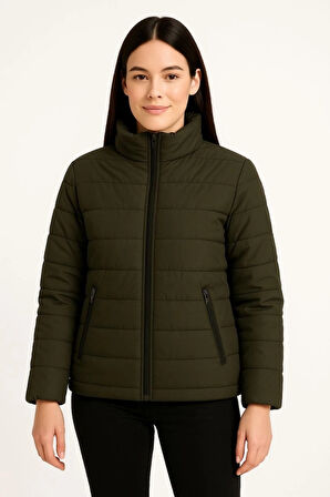 MDB Bomber ont Ceket – u İtici Kumaş, Kapitone Astarlı, Fermuarlı, Kışlık  Haki