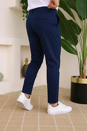 MDB Erkek Slim Fit Likralı Bilek Boy Dilli Kumaş Pantolon