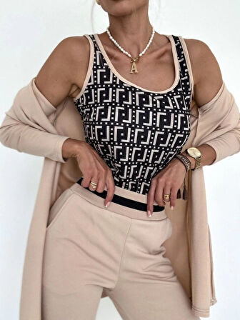 MDB Kadın Uzun Kollu Krep üçlü Takım