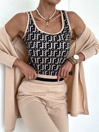 MDB Kadın Uzun Kollu Krep üçlü Takım