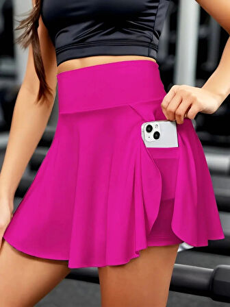 MDB Kadın Yüksek Bel Cepli Sandy Short Etek