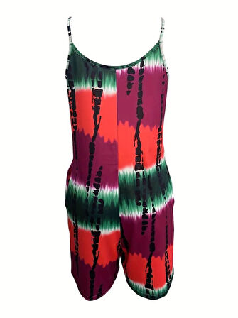 MDB Kadın Ip Askılı Yuvarlak Yaka Cepli Kısa şort Süprem Takım