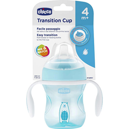 Chicco Yumuşak Uçlu Geçiş Bardağı 4 Ay+ 200 ml Erkek