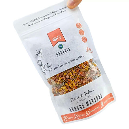 Og Natural Organik Karışık Sebzeli Bakliyat Unlu Boncuk Makarna 200 Gr