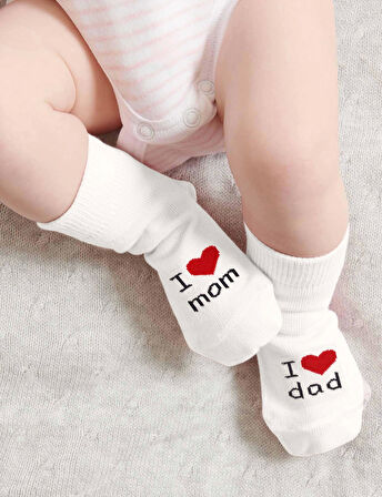 Bistyle Mom Dad 3'lü Penye Soket Çorap 10123 Ekru