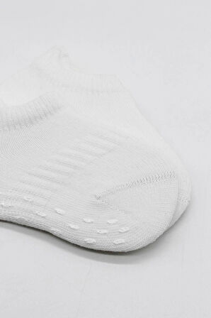 Bistyle 2'li Sneakers Kaymaz Basic Penye Çorap Bs20103 Beyaz Beyaz