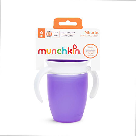 Munchkin Mucize 360° Alıştırma Bardağı 6 Ay+ 207 Ml Mor