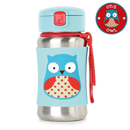 Skip Hop Zoo Pipetli Paslanmaz Çelik Suluk 350 ml Baykuş