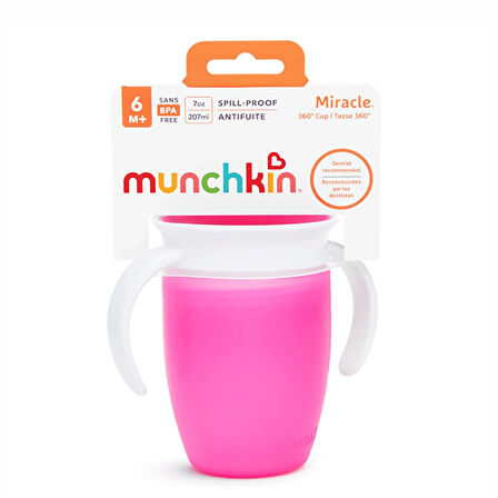 Munchkin Mucize 360° Alıştırma Bardağı 6 Ay+ 207 Ml Pembe