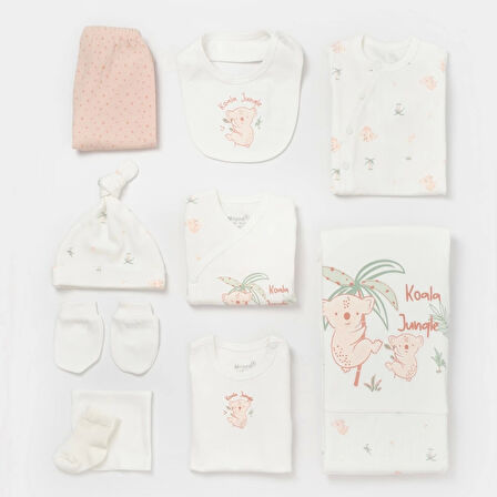 Bibaby Biorganic Koala Jungle 10'lu Hastane Çıkış Seti 63226 Pembe
