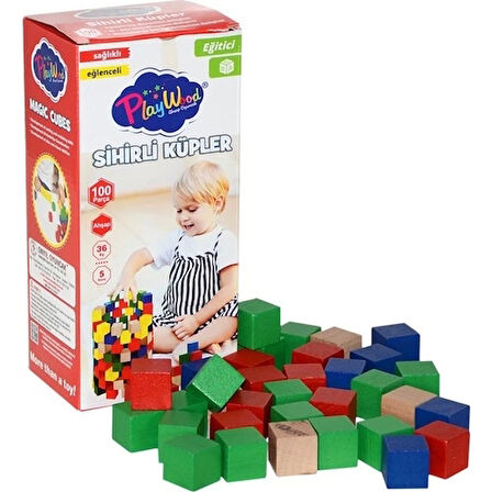 PlayWood Ahşap Sihirli Küpler 100 Parça 359